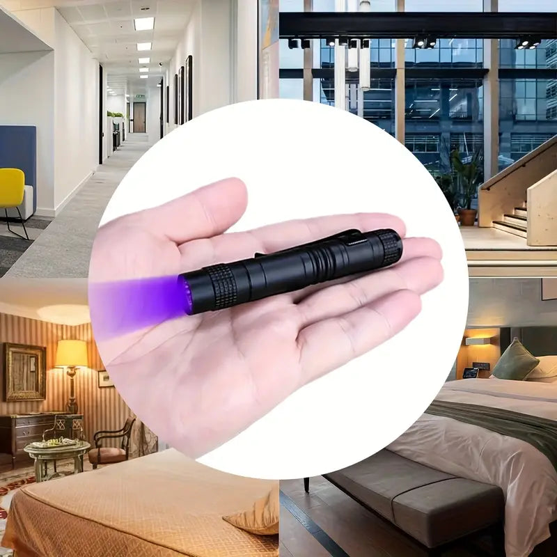 Lampe Torche UV à LED Portable – Détecteur de Taches et Traces Invisibles pour Hôtel, Maison et Nettoyage – Collection Lampes de Poche