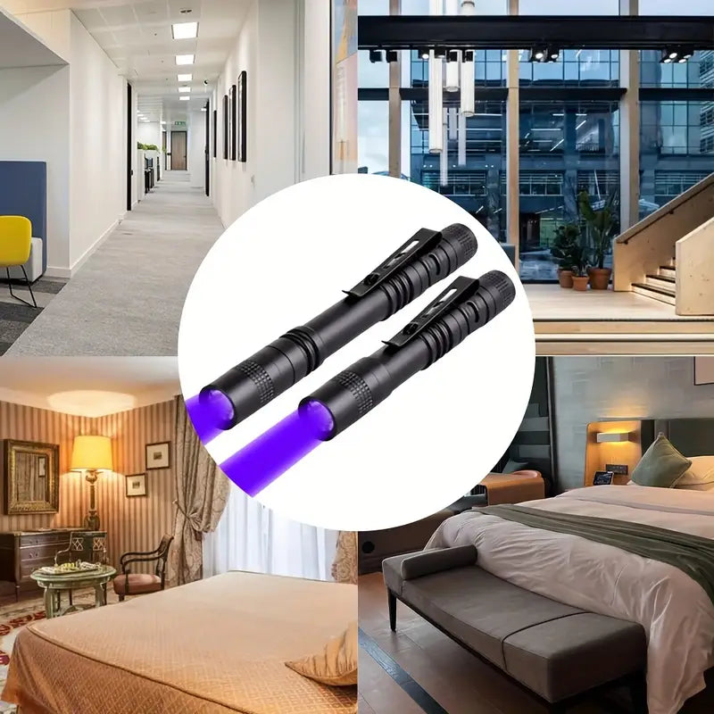 Lampe Torche UV à LED Portable – Détecteur de Taches et Traces Invisibles pour Hôtel, Maison et Nettoyage – Collection Lampes de Poche