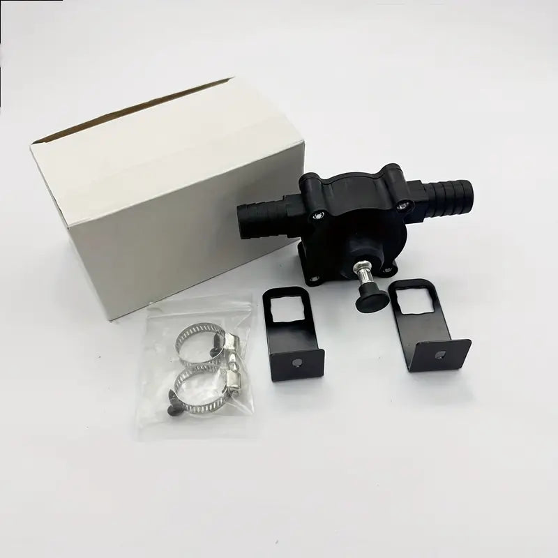 Pompe Manuelle Auto-Amorçante avec Raccords et Colliers – Kit de Transfert de Liquide pour Tuyaux Souples – Collection Plomberie Brute