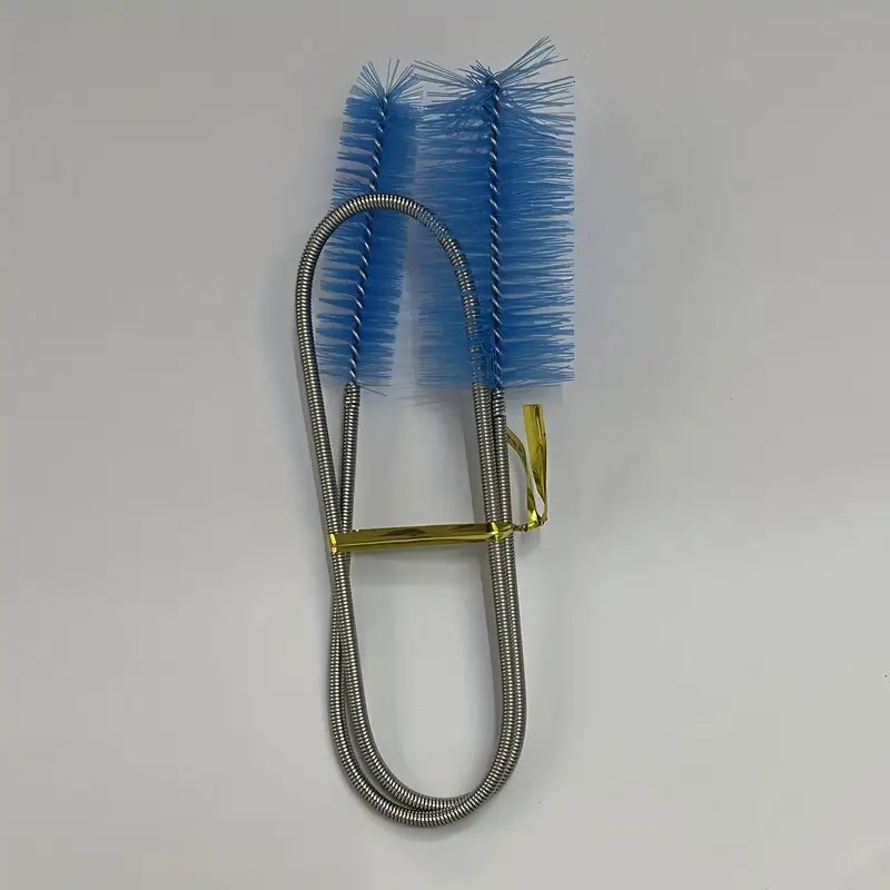 Brosse de Nettoyage Double Tête avec Flexible Métallique – Outil de Débouchage pour Tuyaux, Éviers et Siphons – Collection Plomberie Brute