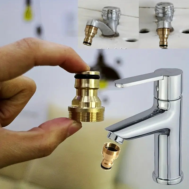 Adaptateur de Robinet en Laiton pour Raccord Rapide – Connecteur Universel pour Tuyau d’Arrosage ou Machine à Laver – Collection Plomberie Brute