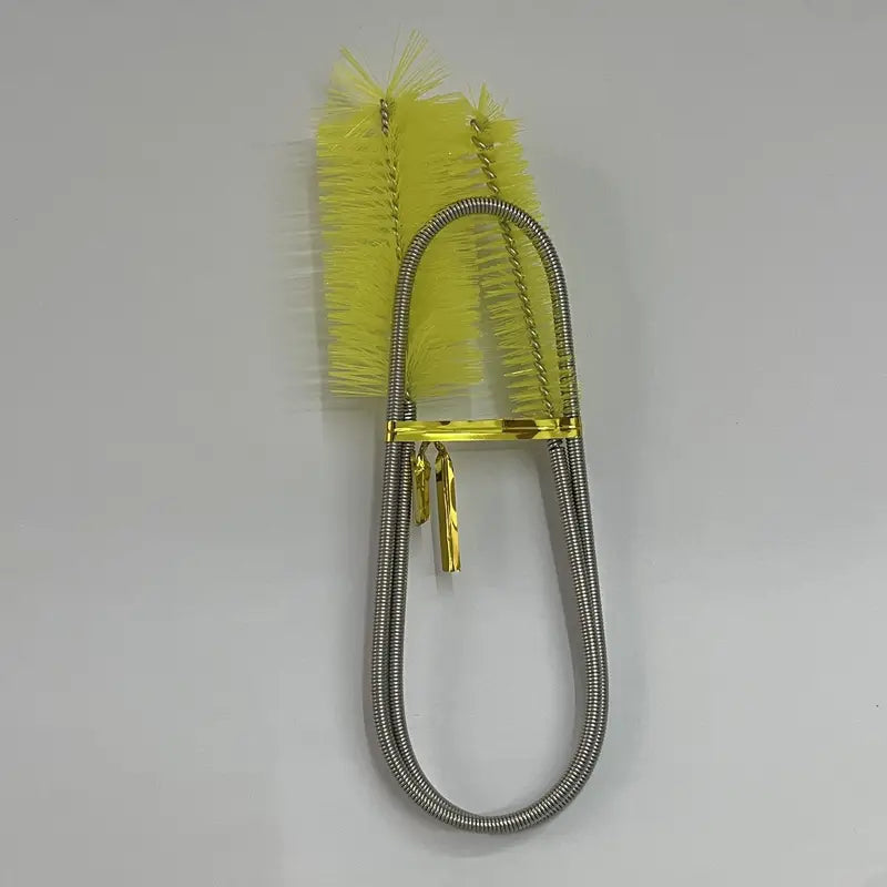 Brosse de Nettoyage Double Tête avec Flexible Métallique – Outil de Débouchage pour Tuyaux, Éviers et Siphons – Collection Plomberie Brute