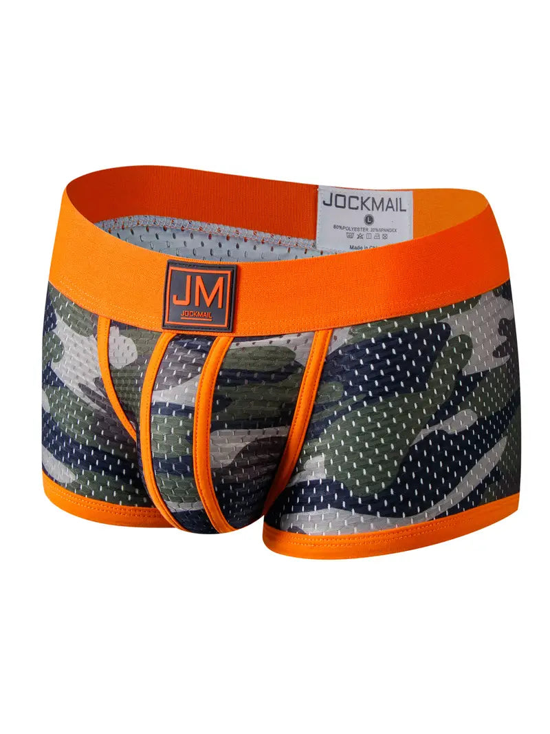 Boxer sexy homme camouflage – Sous-vêtement moulant respirant avec ceinture tendance
