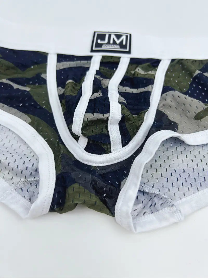 Boxer sexy homme camouflage – Sous-vêtement moulant respirant avec ceinture tendance