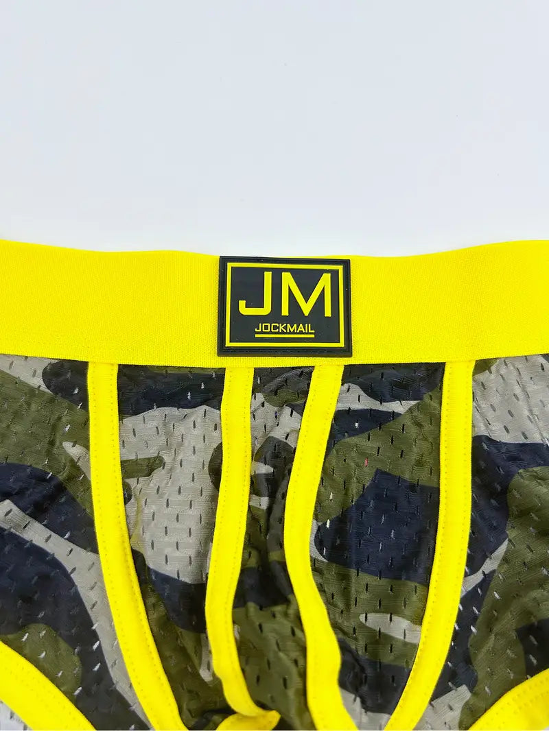 Boxer sexy homme camouflage – Sous-vêtement moulant respirant avec ceinture tendance