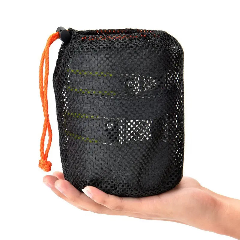 Kit ustensiles de camping léger – Popote en aluminium avec couverts pliables et sac de transport