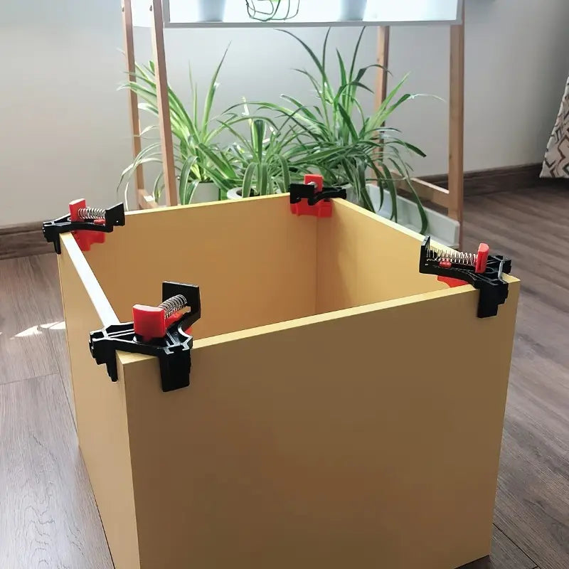 Lot de 4 Pinces d’Angle à Ressort – Outil de Serrage 90° pour Menuiserie, Assemblage et Collage