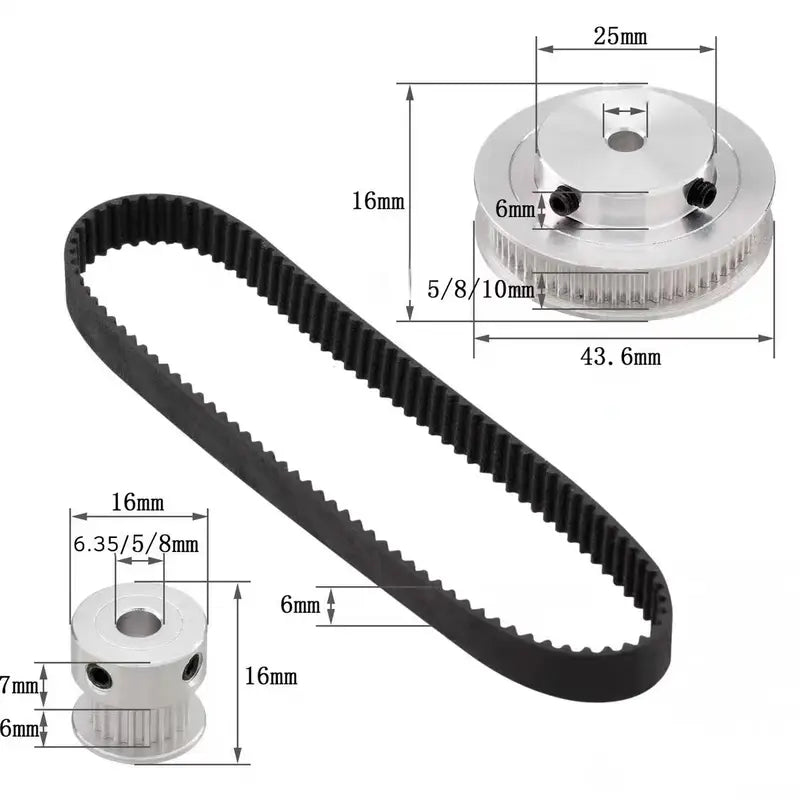 Poulie GT2 en Aluminium pour Imprimante 3D – Haute Précision, Transmission Fluide pour Courroie