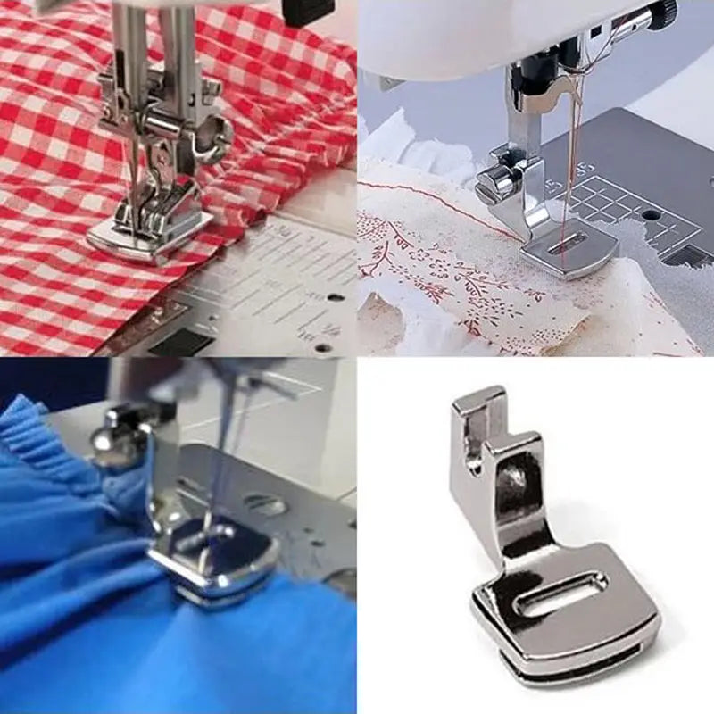 Pied Presseur Universel pour Machine à Coudre – Accessoire de Couture pour Fronces, Ourlets et Tissus Délicats
