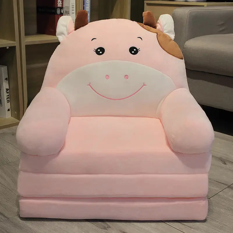 Fauteuil Enfant en Peluche Vache – Chaise Confortable et Déco Ludique pour Chambre Bébé