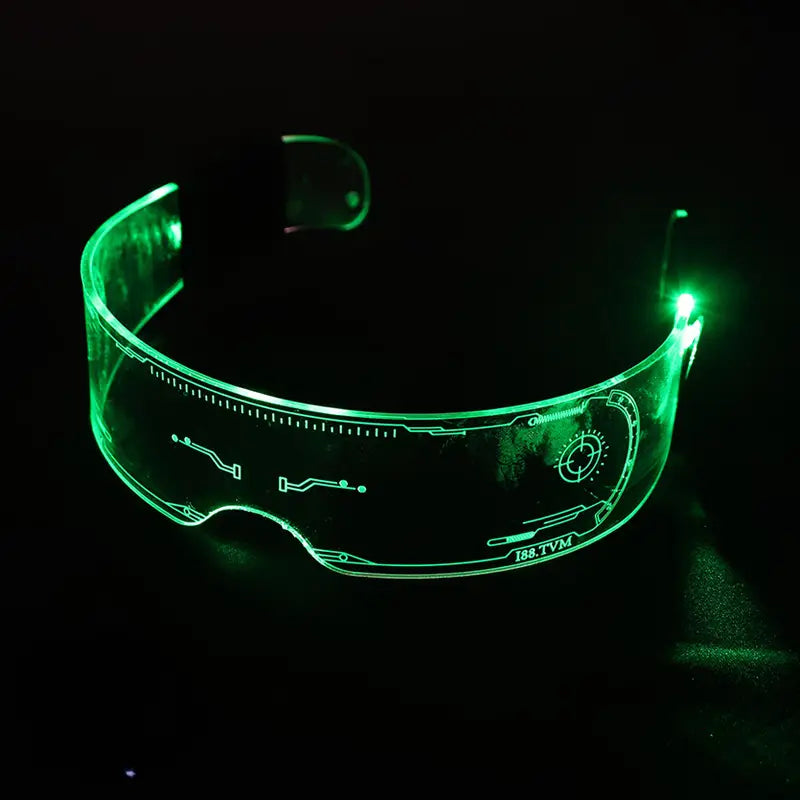 Lunettes LED futuristes lumineuses – Accessoire de déguisement cyberpunk et soirées festives
