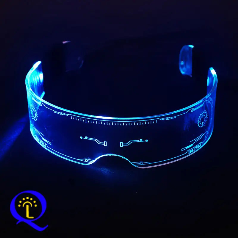 Lunettes LED futuristes lumineuses – Accessoire de déguisement cyberpunk et soirées festives