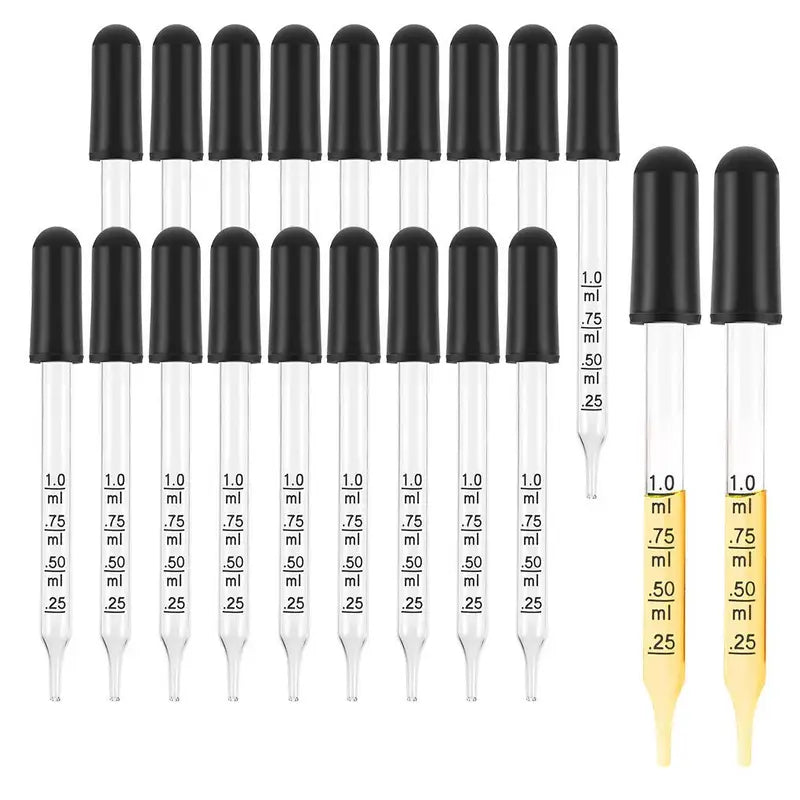 Lot de 6 Pipettes Compte-Gouttes Graduées 1ml – Dosage Précis pour Expériences et Analyses de Laboratoire