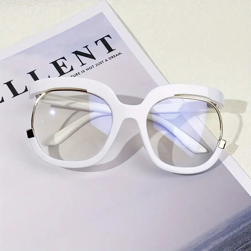 Lunettes de vue femme oversize – Monture blanche rétro chic et tendance