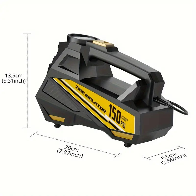 Compresseur d’Air Électrique 150 PSI – Gonfleur Portable avec Écran LCD pour Voiture, Moto et Vélo