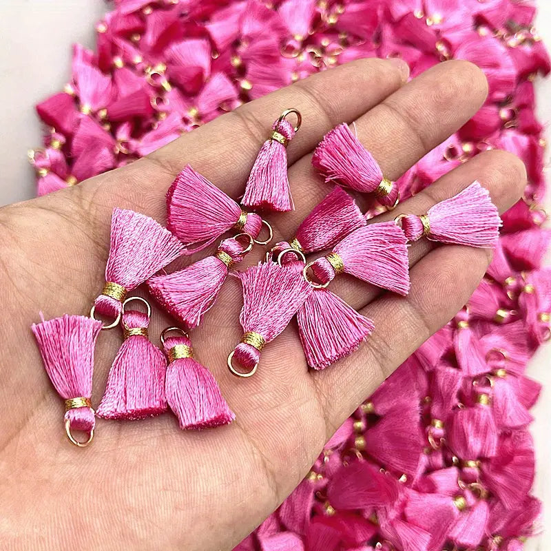 Pampilles Pompons Multicolores en Fil – Breloques DIY pour Création de Bijoux Fantaisie