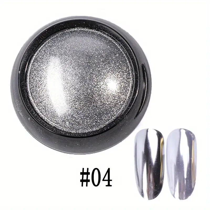 Vernis en Poudre Effet Chrome Métallisé – Argent, Or et Rose pour Ongles Ultra Brillants