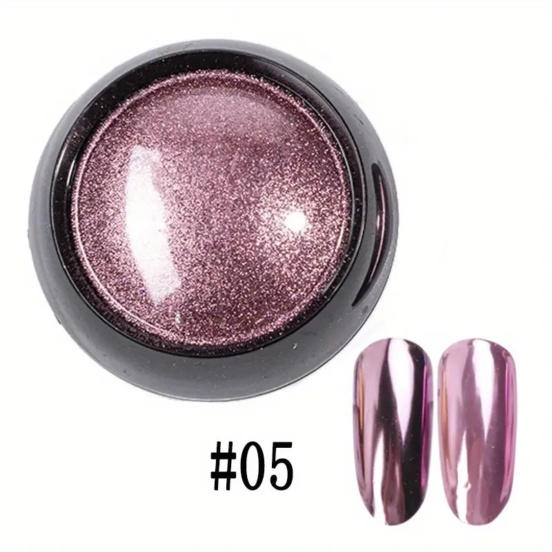 Vernis en Poudre Effet Chrome Métallisé – Argent, Or et Rose pour Ongles Ultra Brillants