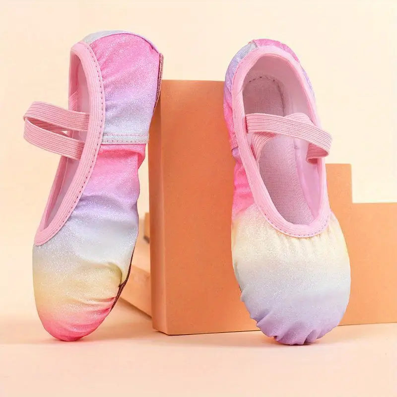 Ballerines fille multicolores en tissu souple – Chaussures légères pour danse et quotidien