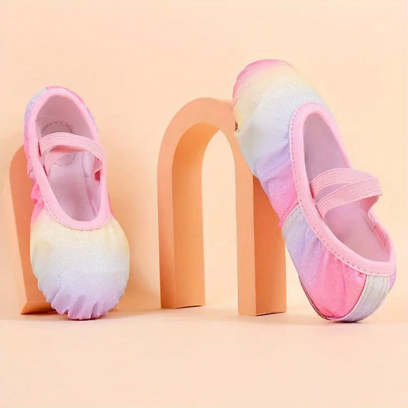 Ballerines fille multicolores en tissu souple – Chaussures légères pour danse et quotidien