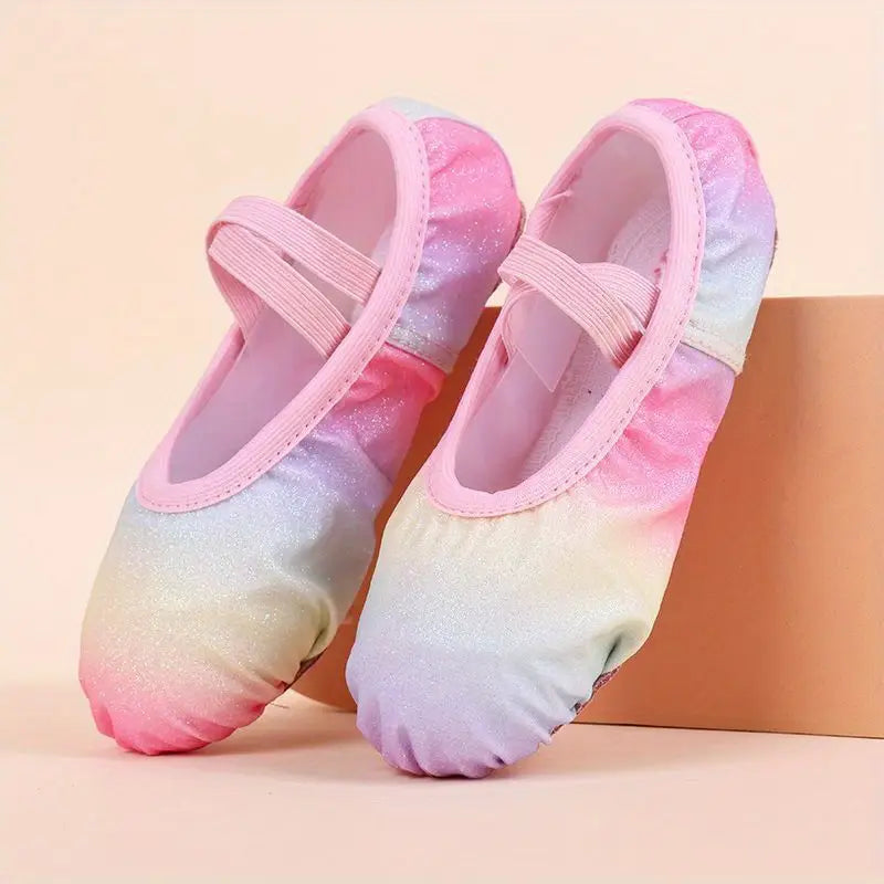 Ballerines fille multicolores en tissu souple – Chaussures légères pour danse et quotidien