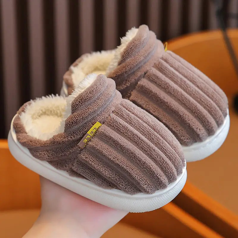 Chaussons bébé fille fourrés antidérapants – Pantoufles chaudes confort hiver