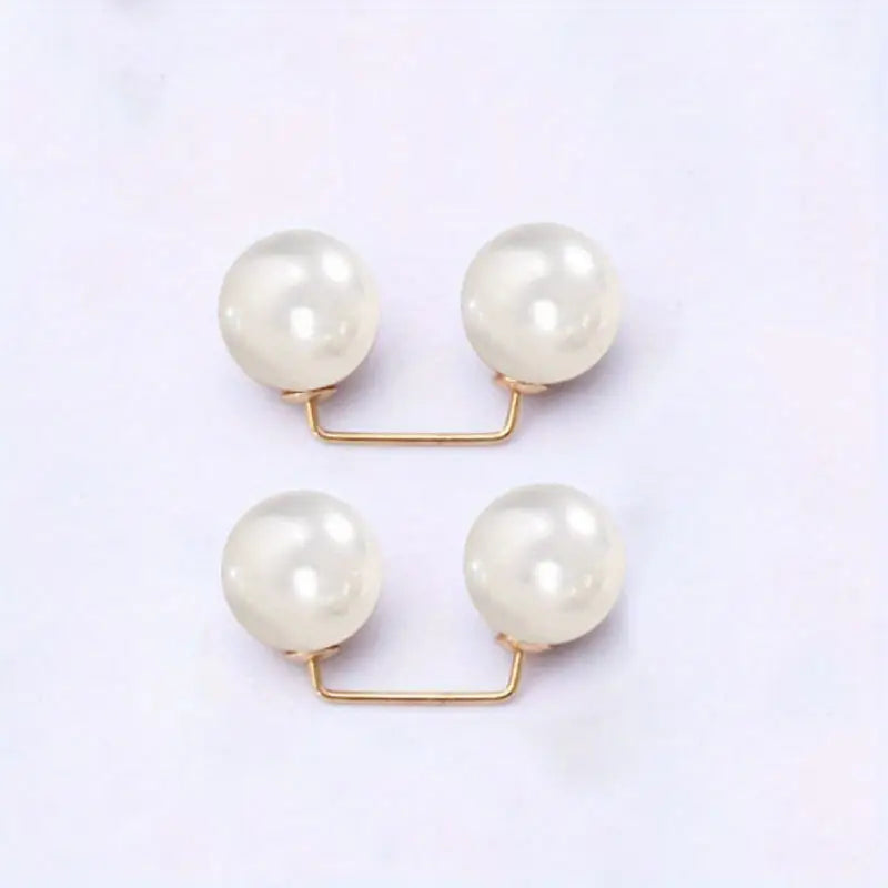 Boutons décoratifs femme perles élégantes – Épingles amovibles pour col et encolure