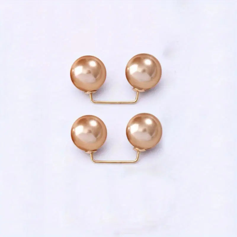 Boutons décoratifs femme perles élégantes – Épingles amovibles pour col et encolure