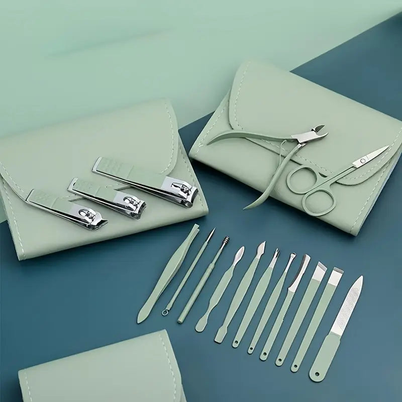 Trousse Manucure et Pédicure 16 Pièces – Kit Professionnel Coupe-Ongles et Soins des Mains et Pieds avec Étui Compact
