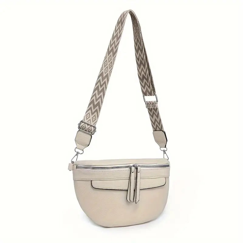Sac banane femme en simili cuir beige – Design chic avec bandoulière réglable