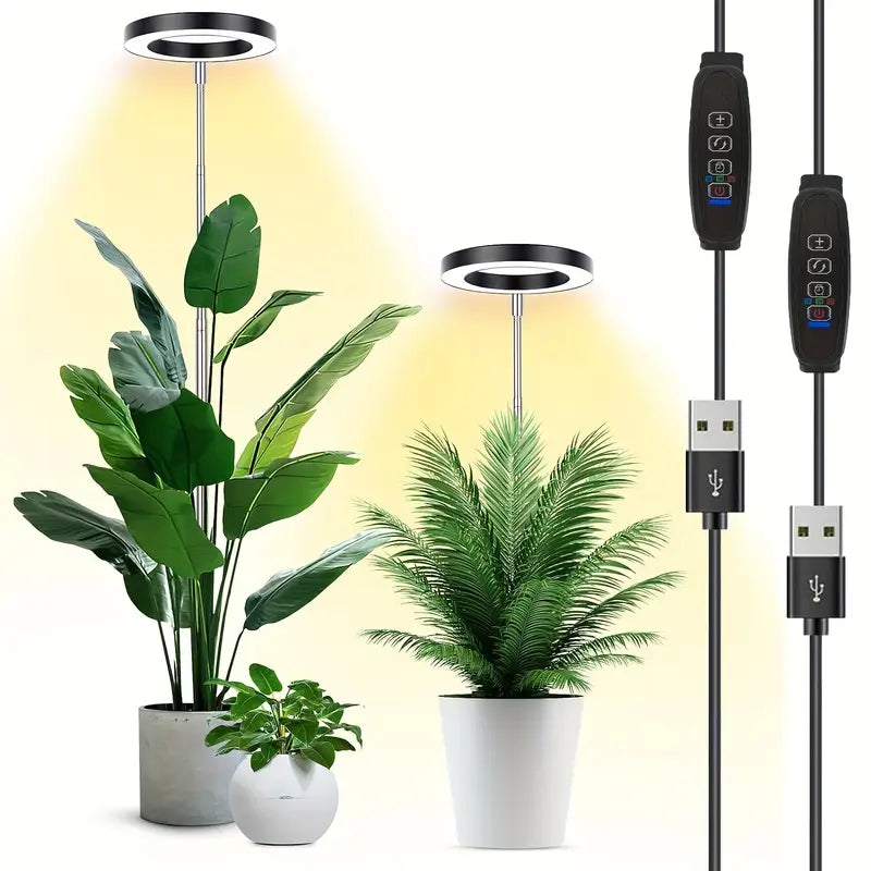 Lampe de Croissance LED Anneau USB – Éclairage Horticole Intelligent pour Plantes d’Intérieur, Serres et Jardinage Domestique