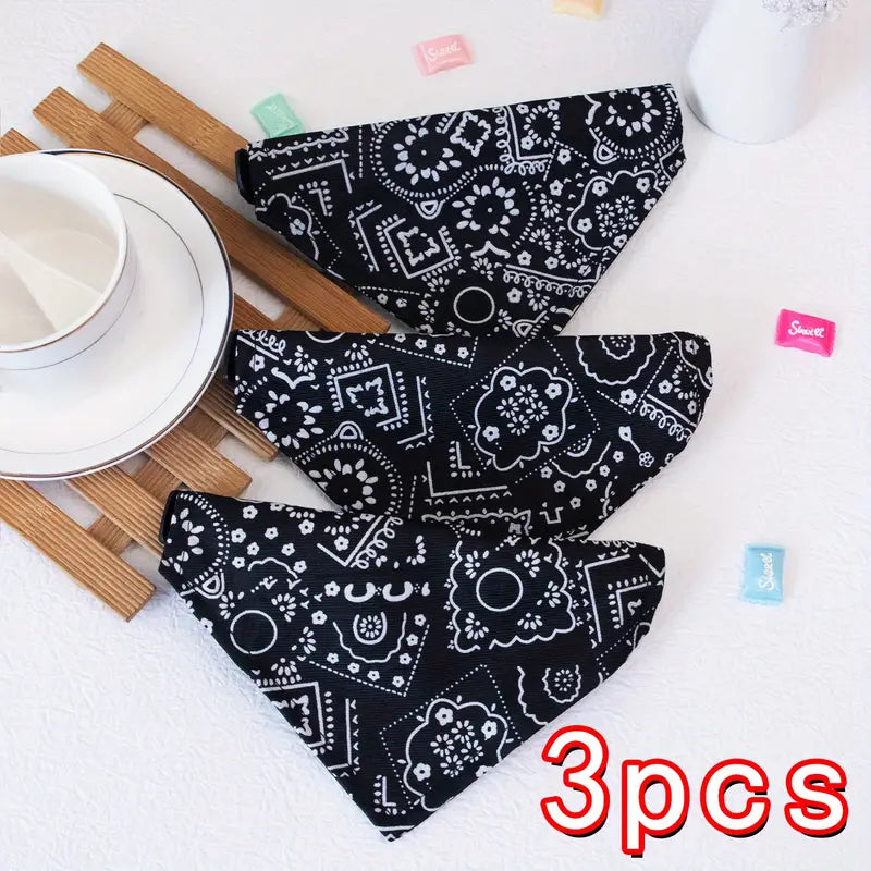Lot de 3 Bandanas pour Chien ou Chat – Accessoires Stylés et Confortables pour Animaux de Compagnie