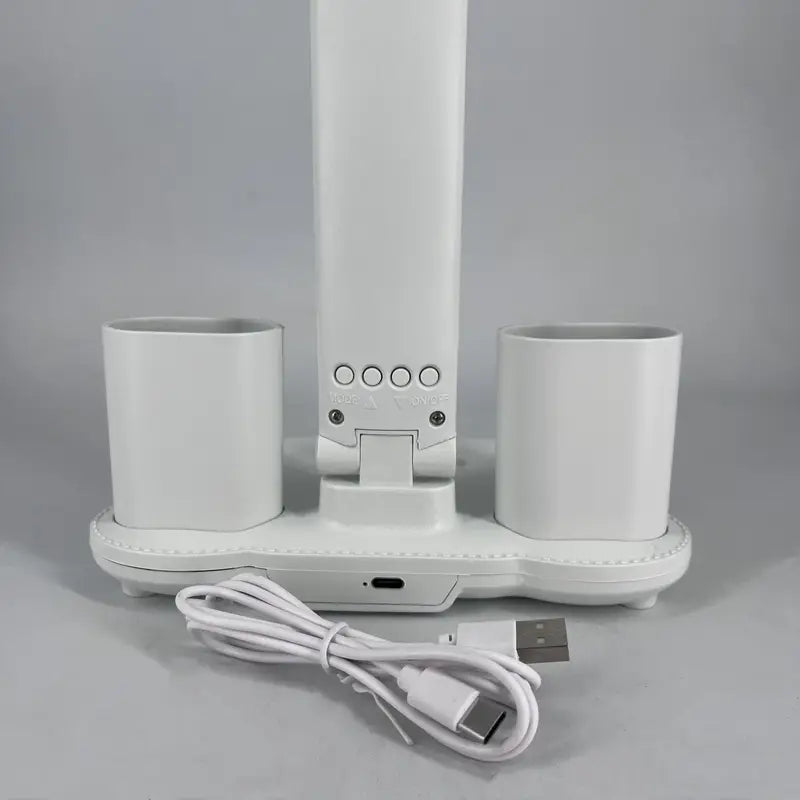 Lampe de bureau LED multifonction avec écran LCD, charge USB et rangement intégré – Lumière réglable et design moderne