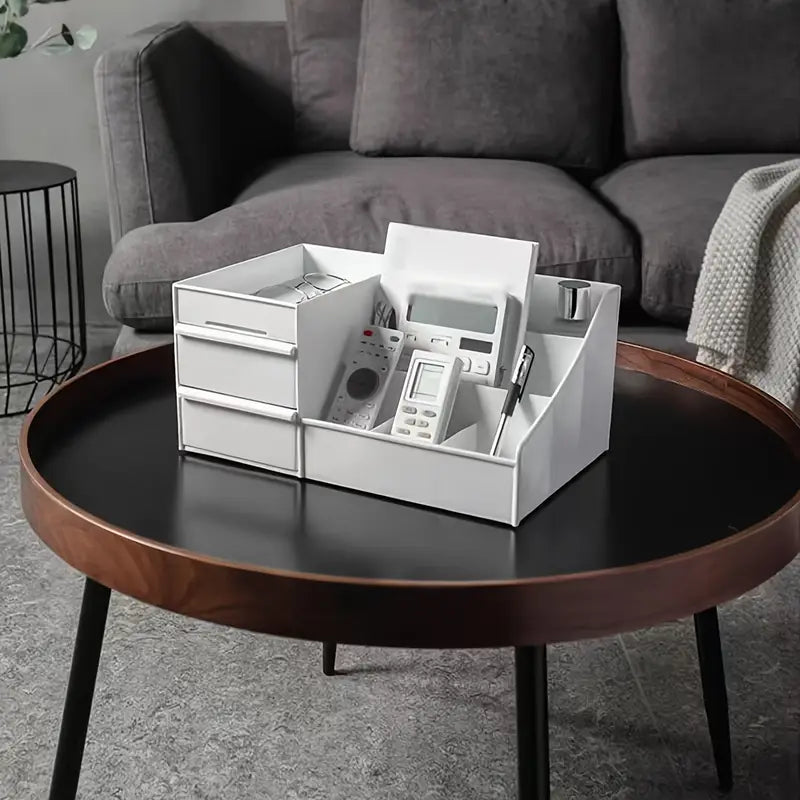 Organisateur de Bureau Multifonction avec Tiroirs – Rangement Stylos, Téléphone et Fournitures