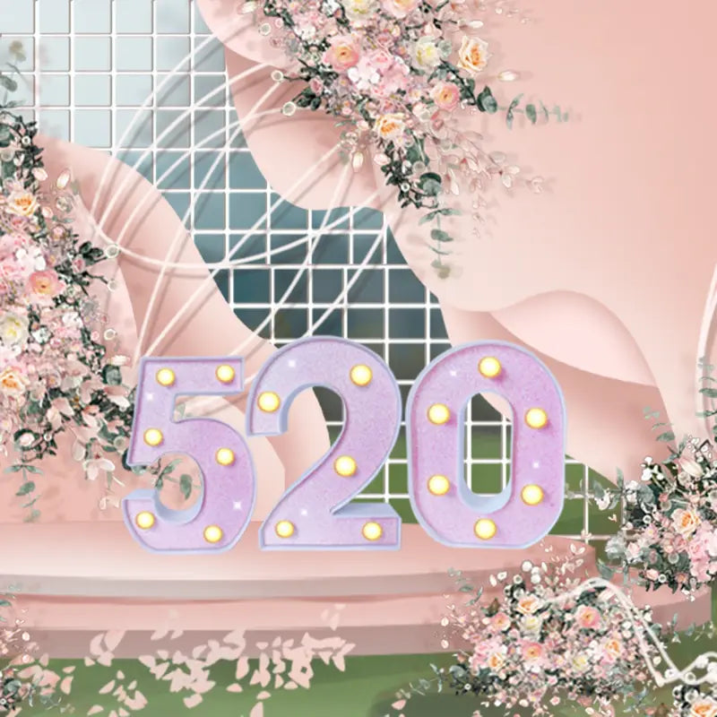 Lettre Lumineuse LED Alphabet Décorative – Initiale E Rose Pailleté pour Éclairage de Chambre et Fête