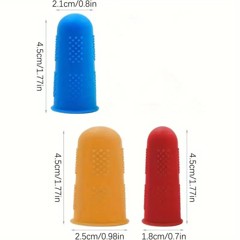 Protège-Doigts en Silicone Antidérapant – Lot de 3 Dés de Protection pour Manipulation de Papier, Couture ou Comptabilité