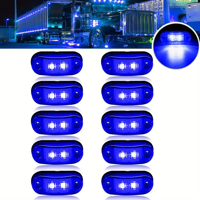 Lot de 10 Feux de Gabarit LED Ambre – Éclairage Latéral Étanche 12V pour Camion, Remorque, Caravane