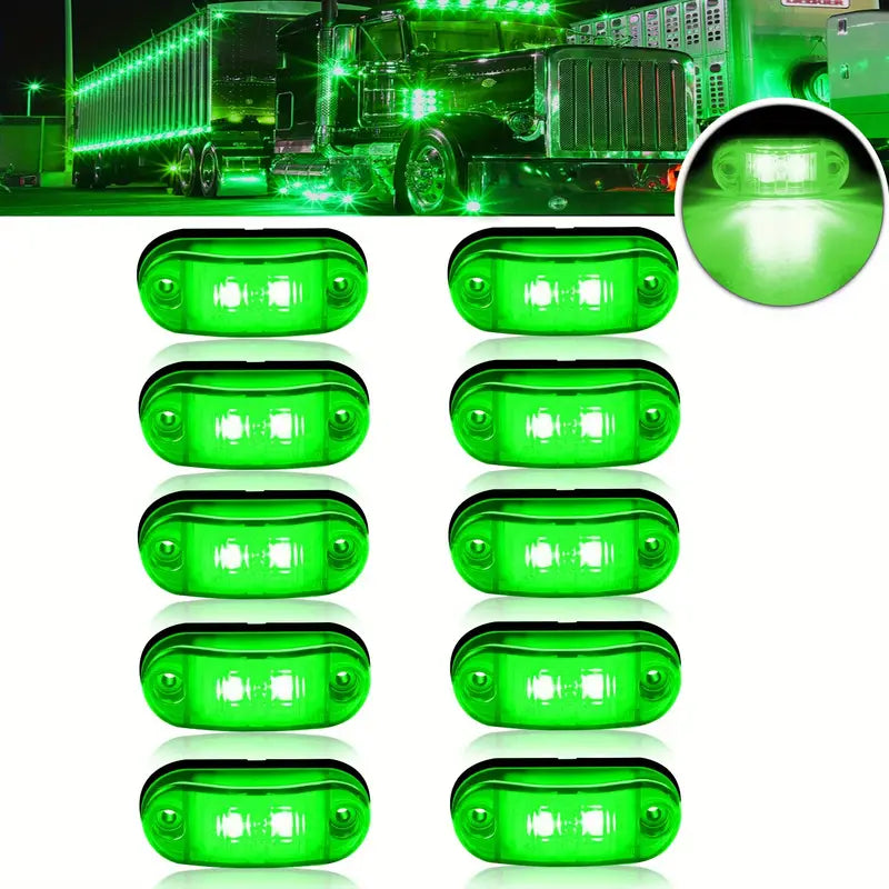 Lot de 10 Feux de Gabarit LED Ambre – Éclairage Latéral Étanche 12V pour Camion, Remorque, Caravane