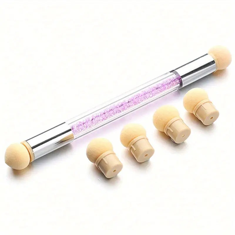 Stylo Applicateur d'Ombre pour Ongles – Double Embout avec Recharges Mousse pour Nail Art Précis