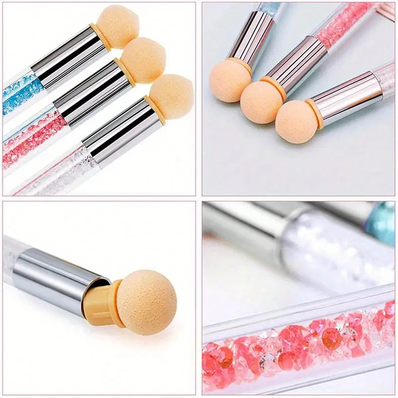 Stylo Applicateur d'Ombre pour Ongles – Double Embout avec Recharges Mousse pour Nail Art Précis