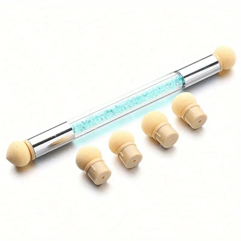 Stylo Applicateur d'Ombre pour Ongles – Double Embout avec Recharges Mousse pour Nail Art Précis
