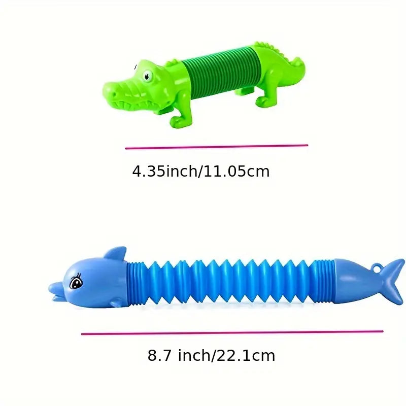 Porte-clés Enfant Animaux Rigolos – Jouet Sensoriel Flexible Antistress Crocodile, Dauphin, Requin et Plus