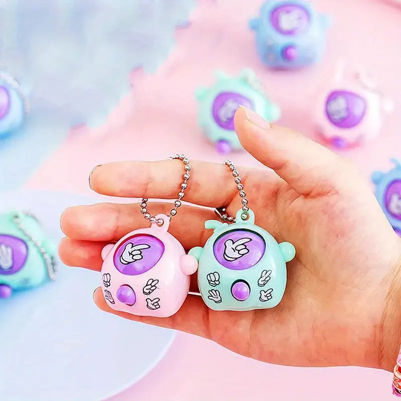 Porte-clés Enfant Jeu Pierre-Feuille-Ciseaux – Jouet Ludique et Coloré en Forme de Mini Machine