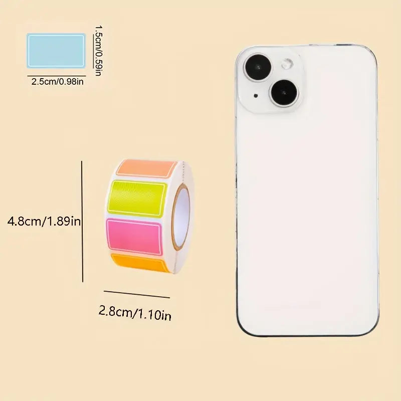 Étiquettes adhésives rectangulaires multicolores – Organisation facile pour bocaux, cahiers et classement