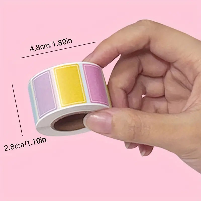 Étiquettes adhésives rectangulaires multicolores – Organisation facile pour bocaux, cahiers et classement