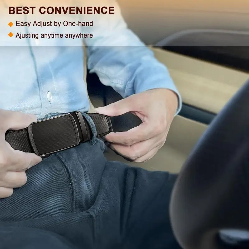 Ceinture homme en cuir marron avec boucle automatique élégante – Style business et chic