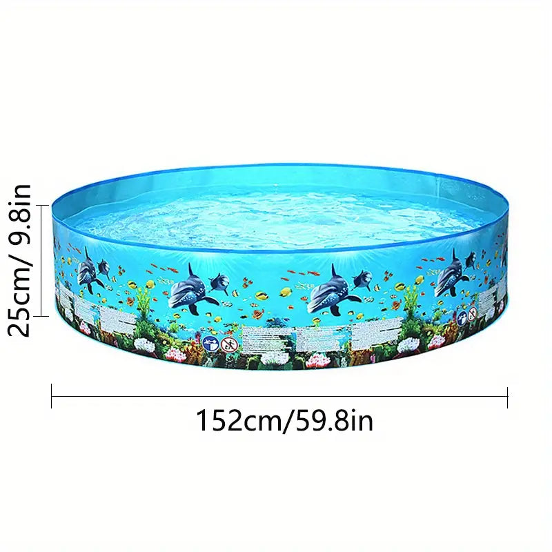 Piscine Hors-Sol Familiale Ronde Grand Bassin Pliable 122/152/183 cm, Parfaite pour Jardin & Terrasse