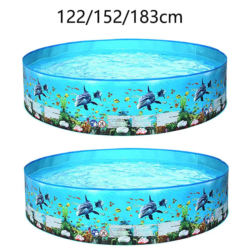 Piscine Hors-Sol Familiale Ronde Grand Bassin Pliable 122/152/183 cm, Parfaite pour Jardin & Terrasse