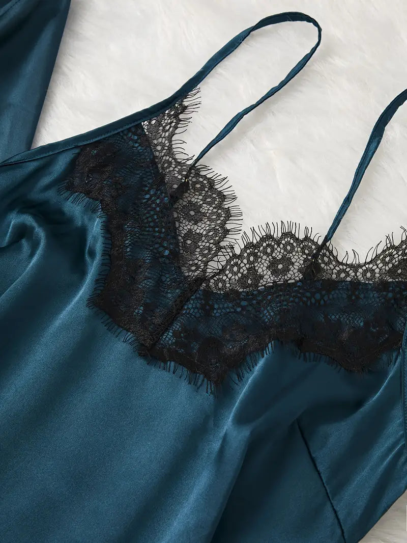 Nuisette Femme Satin et Dentelle – Sous-vêtements et Pyjamas Sexy & Élégants pour la Nuit