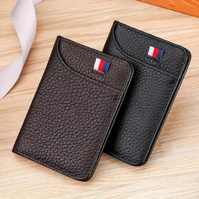 Portefeuille homme en cuir noir – Porte-cartes compact avec multiples compartiments